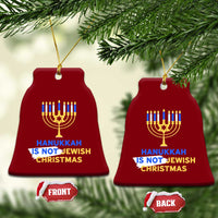 Funny Hanukkah Is Not Jewish Christmas Ceramic Ornament Chanukah Menorah - Wonder Print Shop