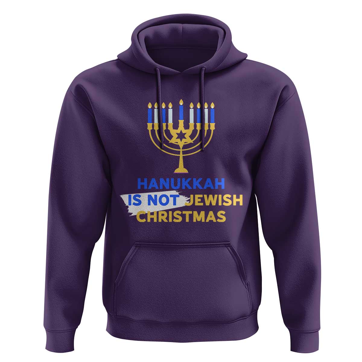 Funny Hanukkah Is Not Jewish Christmas Hoodie Chanukah Menorah - Wonder Print Shop