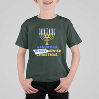 Funny Hanukkah Is Not Jewish Christmas T Shirt For Kid Chanukah Menorah - Wonder Print Shop