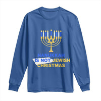 Funny Hanukkah Is Not Jewish Christmas Long Sleeve Shirt Chanukah Menorah - Wonder Print Shop