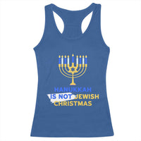 Funny Hanukkah Is Not Jewish Christmas Racerback Tank Top Chanukah Menorah - Wonder Print Shop