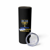 Funny Hanukkah Is Not Jewish Christmas Skinny Tumbler Chanukah Menorah - Wonder Print Shop