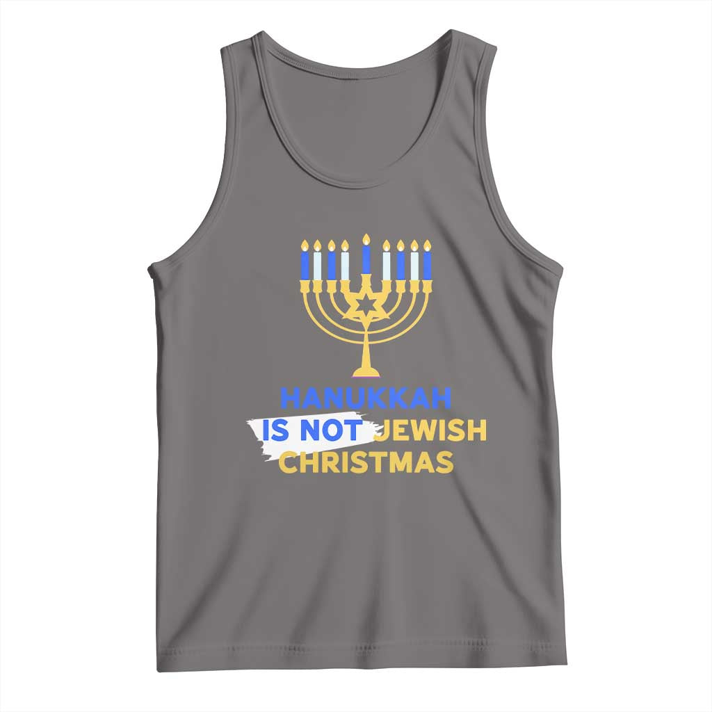 Funny Hanukkah Is Not Jewish Christmas Tank Top Chanukah Menorah - Wonder Print Shop
