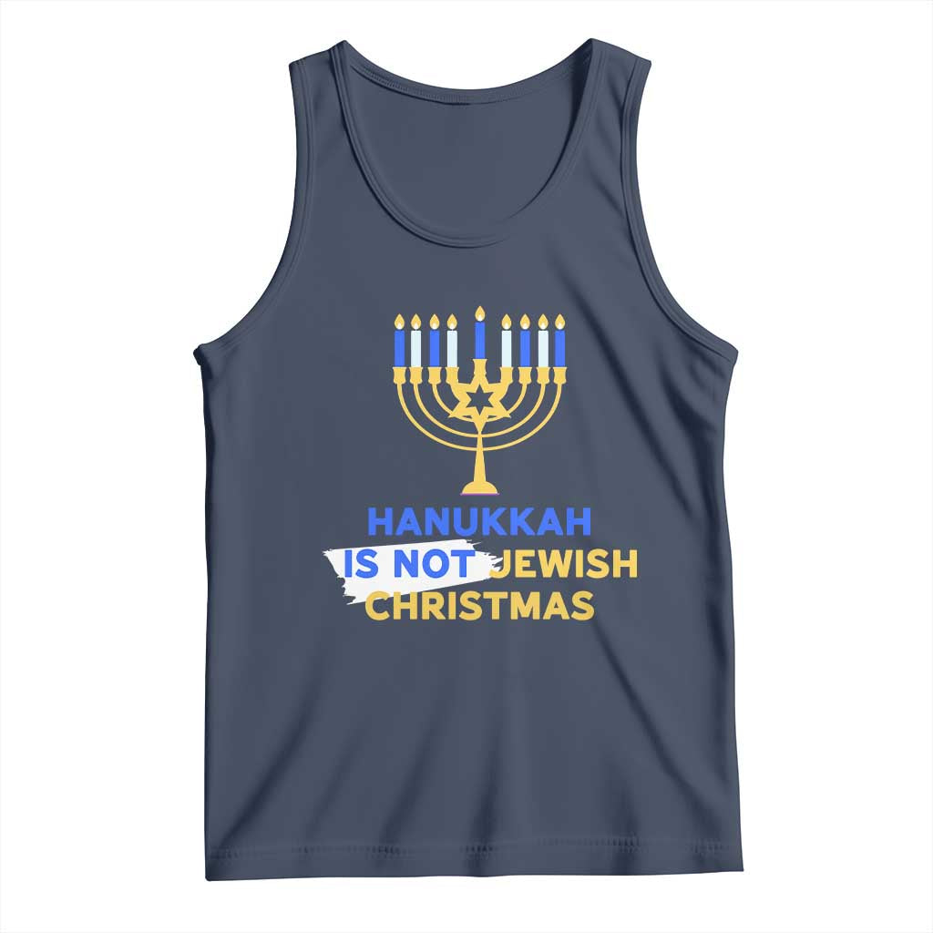 Funny Hanukkah Is Not Jewish Christmas Tank Top Chanukah Menorah - Wonder Print Shop