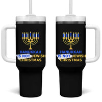Funny Hanukkah Is Not Jewish Christmas Tumbler With Handle Chanukah Menorah - Wonder Print Shop