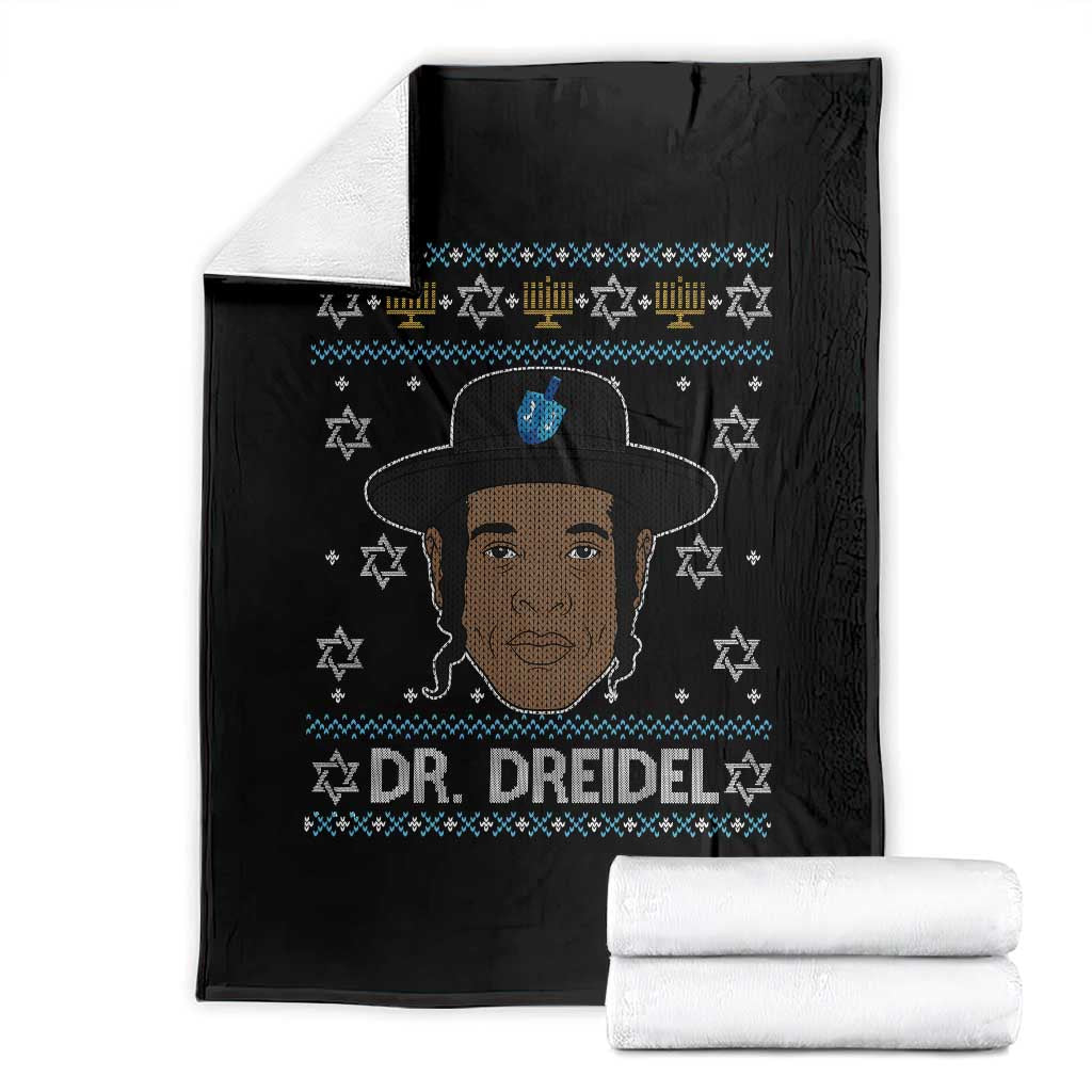 Funny Hanukkah Dreidel Throw Blanket Dr Dreidel Chanukah Rapper DJ - Wonder Print Shop