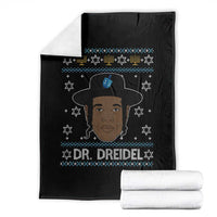 Funny Hanukkah Dreidel Throw Blanket Dr Dreidel Chanukah Rapper DJ - Wonder Print Shop