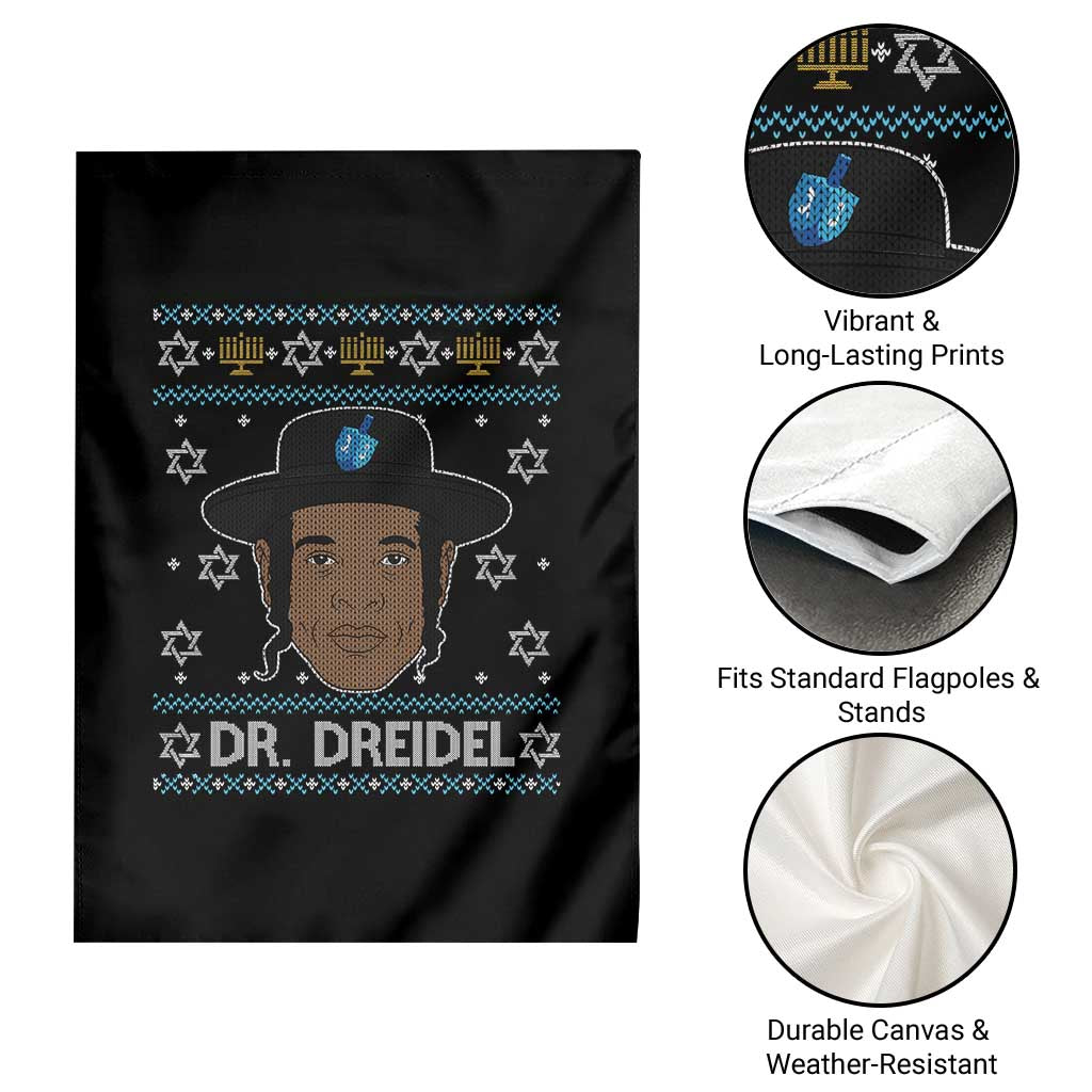 Funny Hanukkah Dreidel Garden Flag Dr Dreidel Chanukah Rapper DJ - Wonder Print Shop