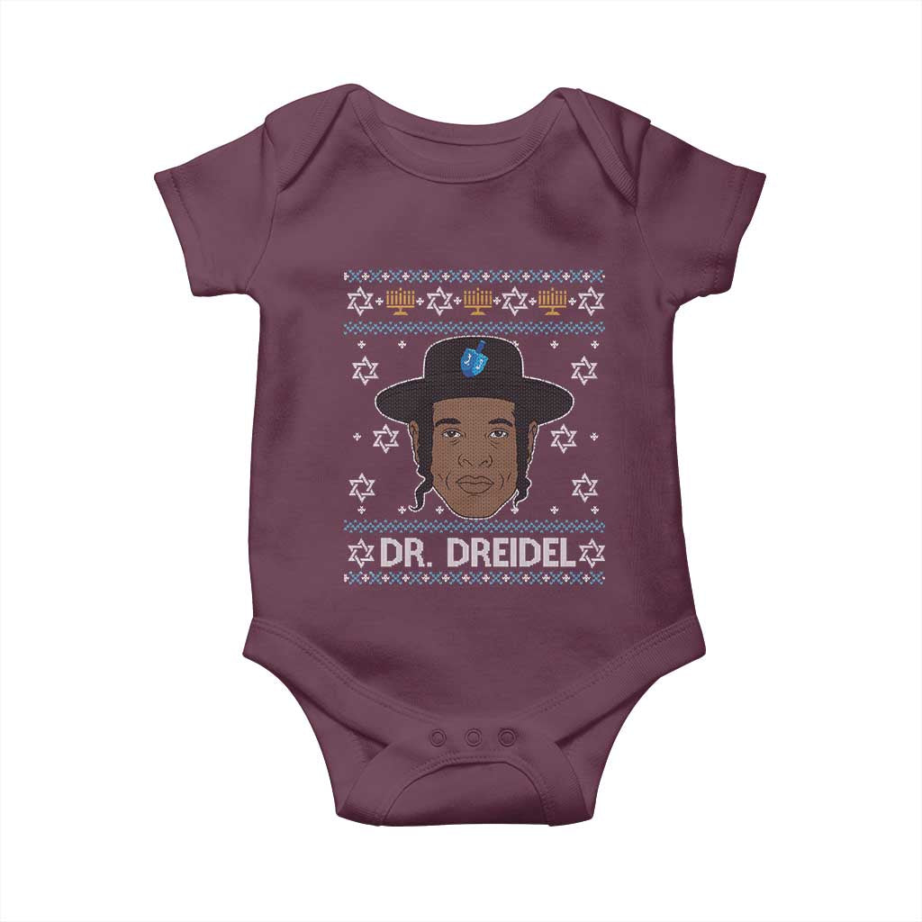 Funny Hanukkah Dreidel Baby Onesie Dr Dreidel Chanukah Rapper DJ - Wonder Print Shop