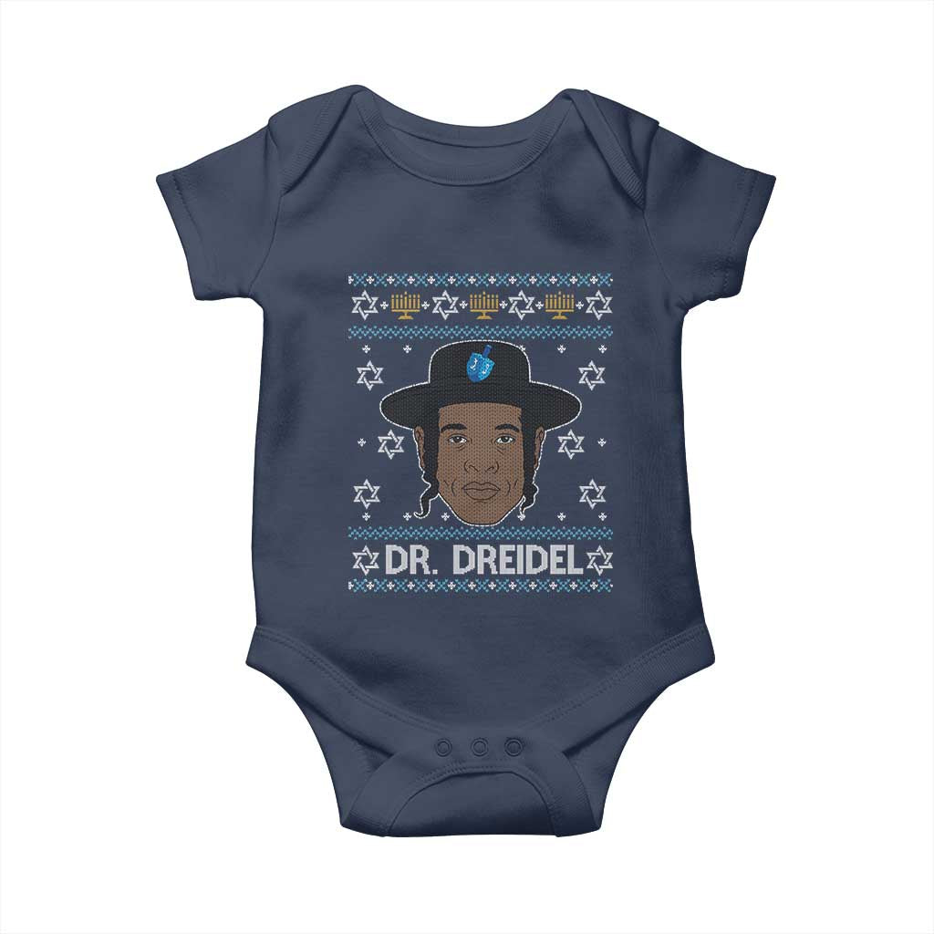 Funny Hanukkah Dreidel Baby Onesie Dr Dreidel Chanukah Rapper DJ - Wonder Print Shop