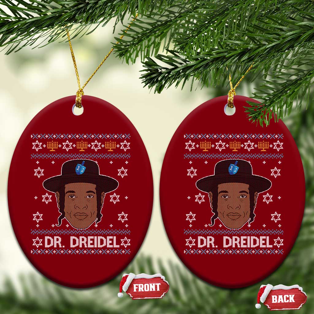 Funny Hanukkah Dreidel Ceramic Ornament Dr Dreidel Chanukah Rapper DJ - Wonder Print Shop