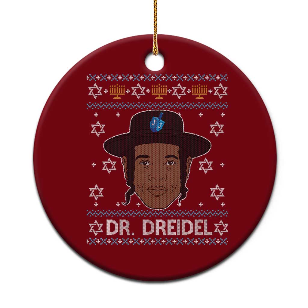 Funny Hanukkah Dreidel Ceramic Ornament Dr Dreidel Chanukah Rapper DJ - Wonder Print Shop