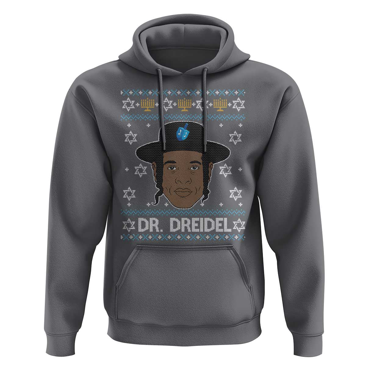 Funny Hanukkah Dreidel Hoodie Dr Dreidel Chanukah Rapper DJ - Wonder Print Shop