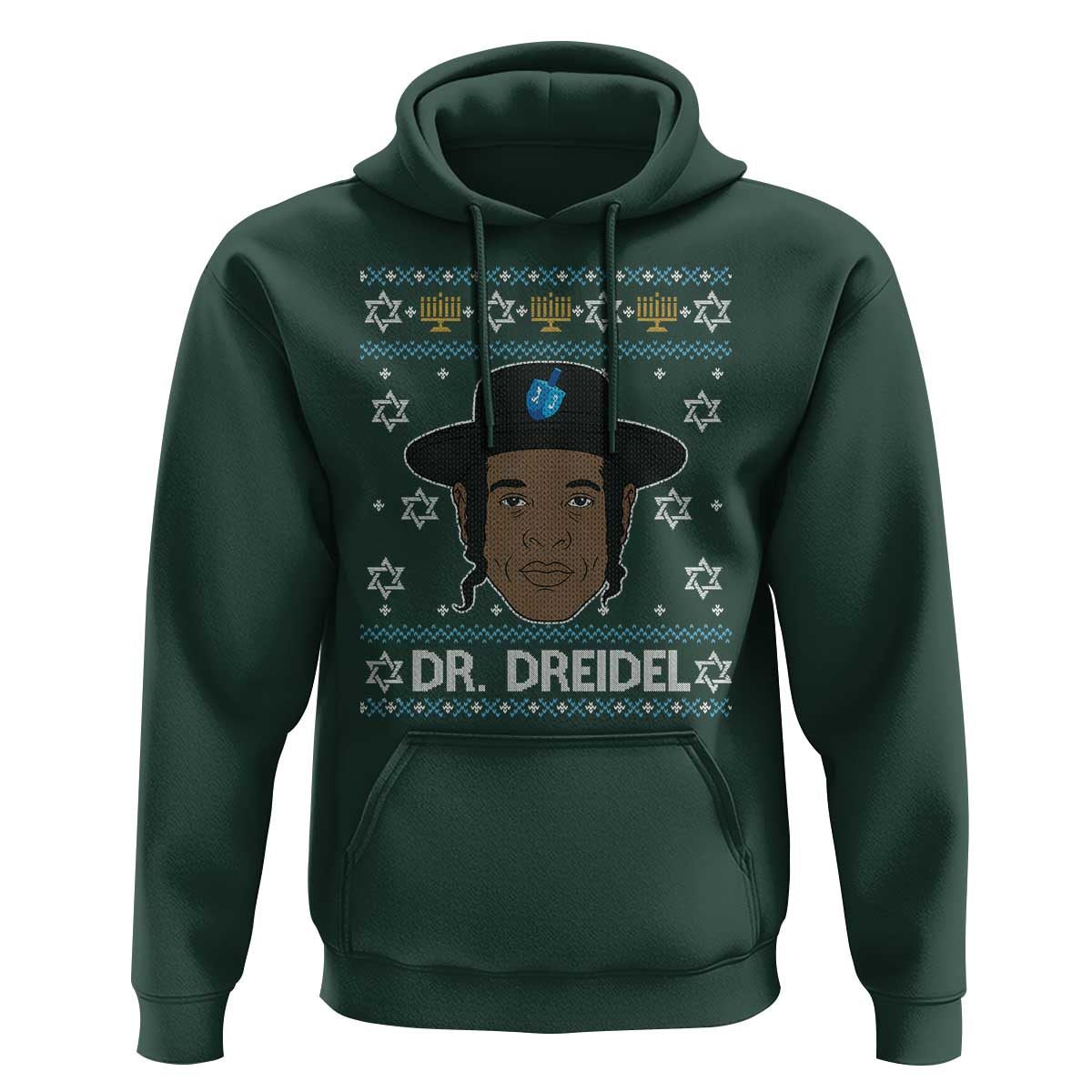 Funny Hanukkah Dreidel Hoodie Dr Dreidel Chanukah Rapper DJ - Wonder Print Shop