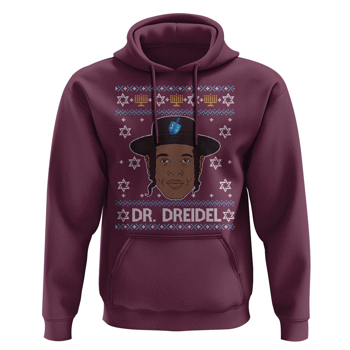 Funny Hanukkah Dreidel Hoodie Dr Dreidel Chanukah Rapper DJ - Wonder Print Shop
