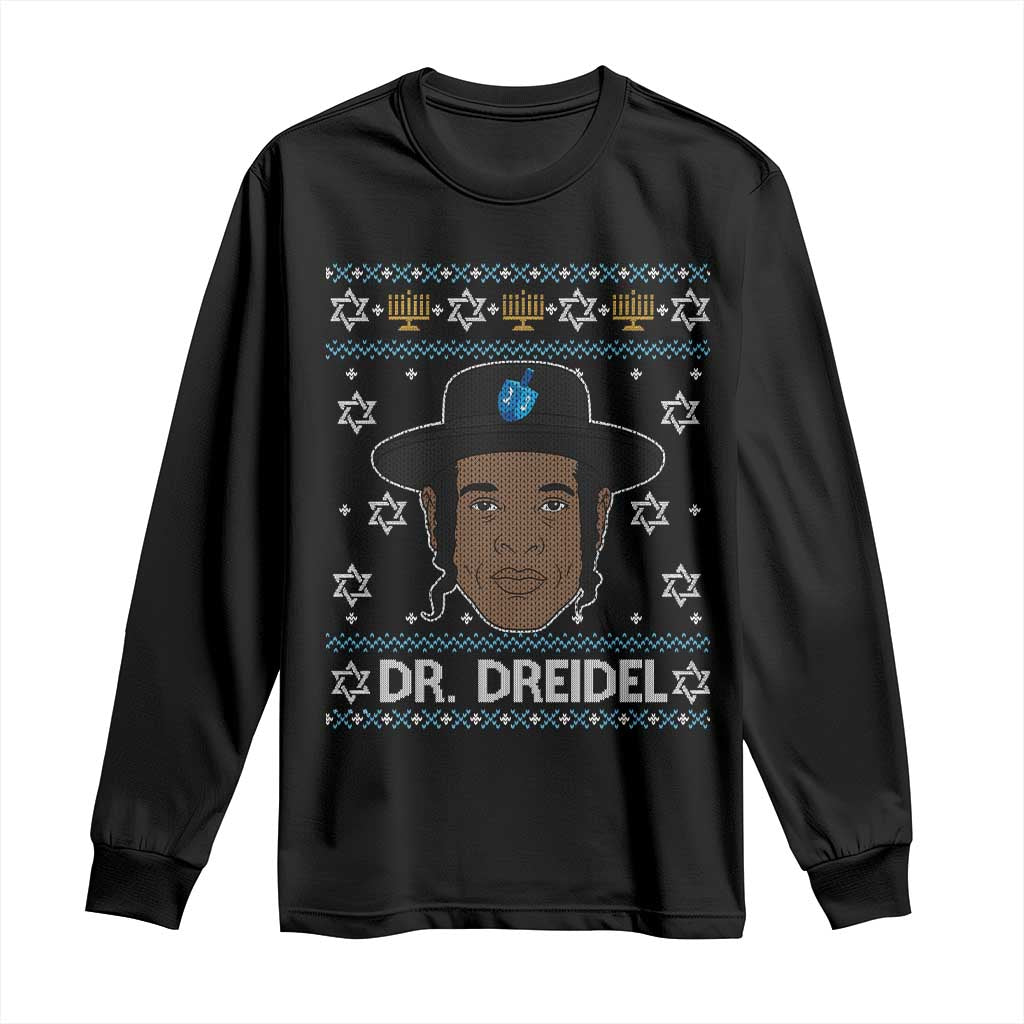 Funny Hanukkah Dreidel Long Sleeve Shirt Dr Dreidel Chanukah Rapper DJ - Wonder Print Shop
