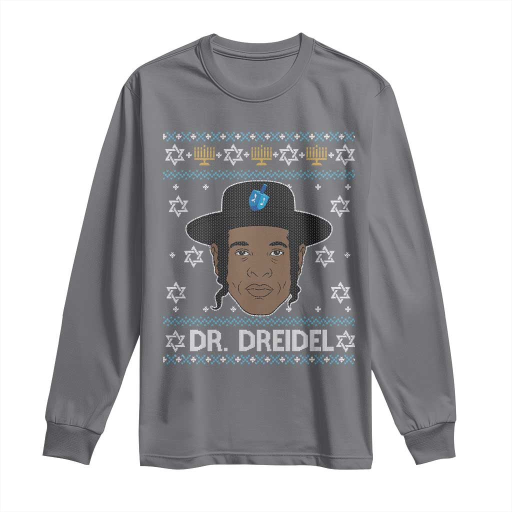 Funny Hanukkah Dreidel Long Sleeve Shirt Dr Dreidel Chanukah Rapper DJ - Wonder Print Shop