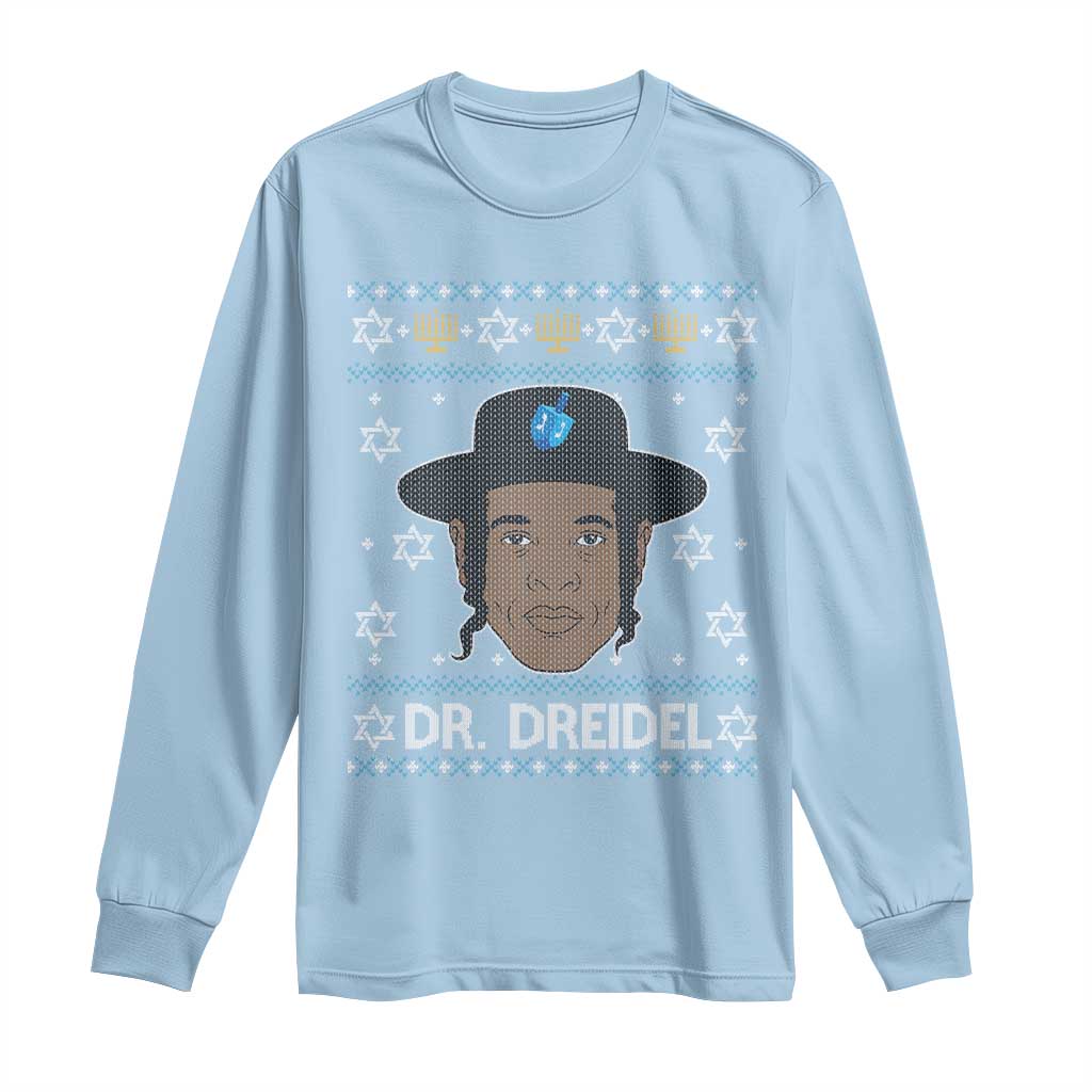 Funny Hanukkah Dreidel Long Sleeve Shirt Dr Dreidel Chanukah Rapper DJ - Wonder Print Shop
