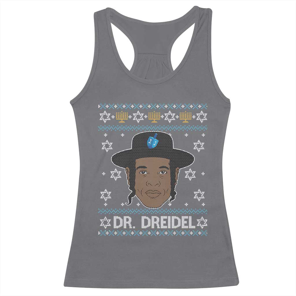Funny Hanukkah Dreidel Racerback Tank Top Dr Dreidel Chanukah Rapper DJ - Wonder Print Shop