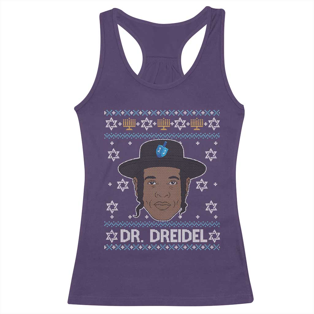 Funny Hanukkah Dreidel Racerback Tank Top Dr Dreidel Chanukah Rapper DJ - Wonder Print Shop