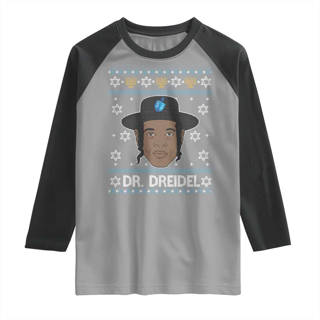 Funny Hanukkah Dreidel Raglan Shirt Dr Dreidel Chanukah Rapper DJ - Wonder Print Shop