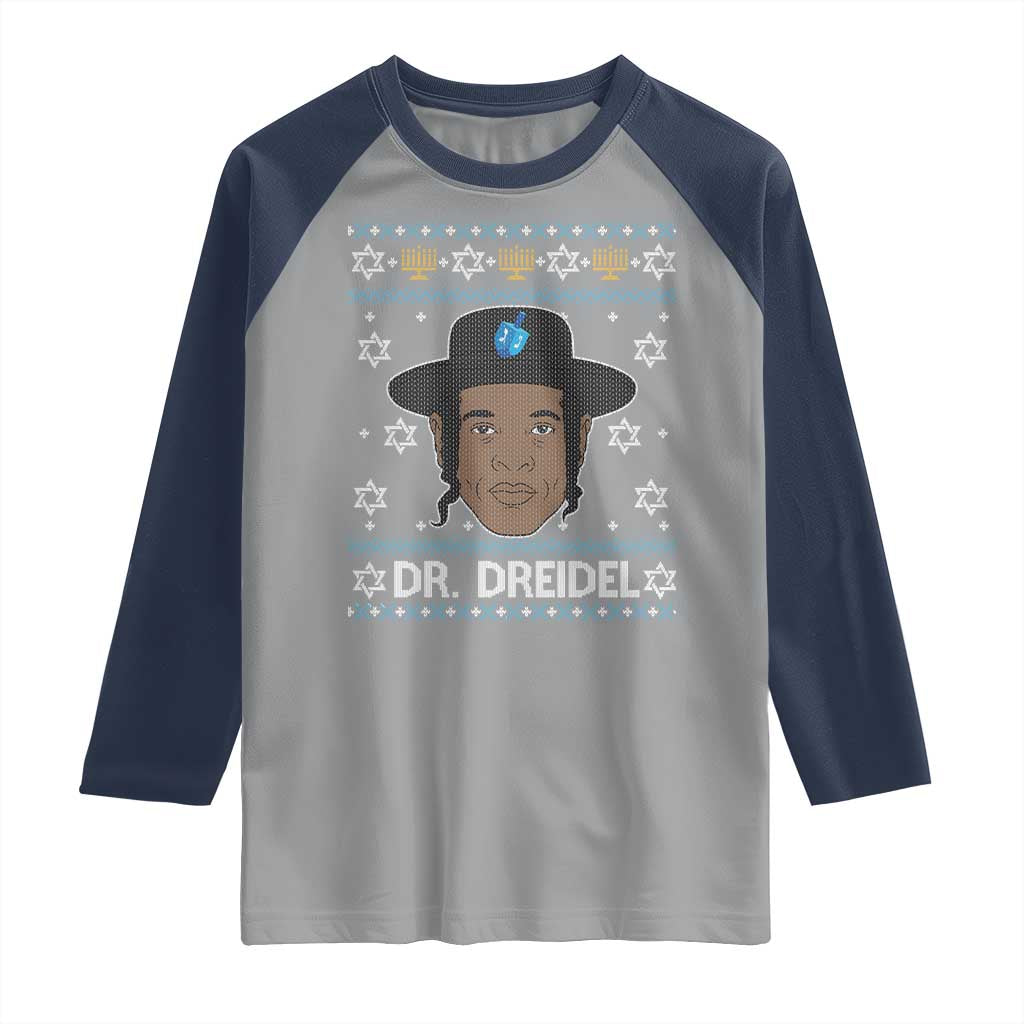 Funny Hanukkah Dreidel Raglan Shirt Dr Dreidel Chanukah Rapper DJ - Wonder Print Shop