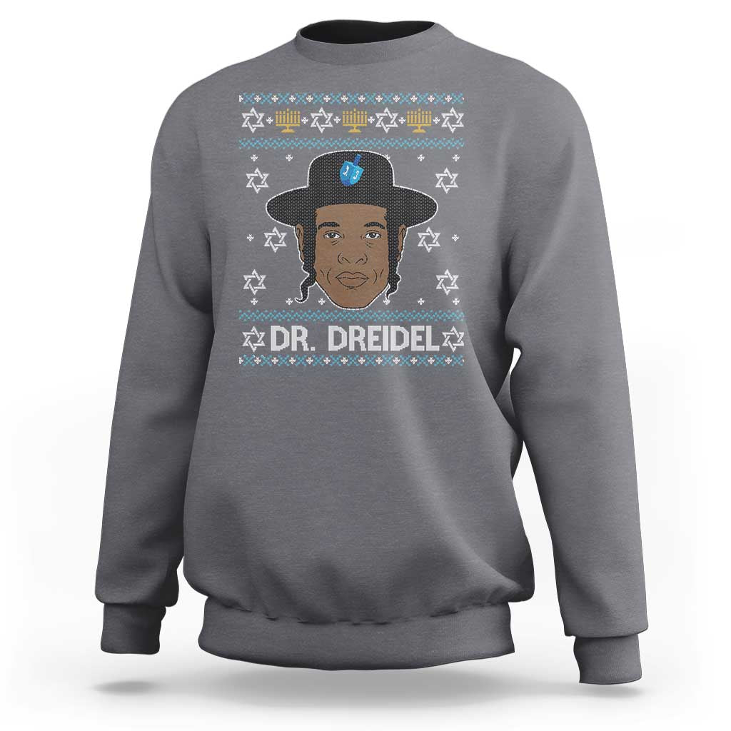 Funny Hanukkah Dreidel Sweatshirt Dr Dreidel Chanukah Rapper DJ - Wonder Print Shop