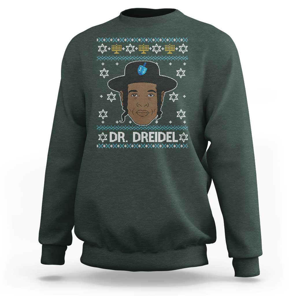 Funny Hanukkah Dreidel Sweatshirt Dr Dreidel Chanukah Rapper DJ - Wonder Print Shop