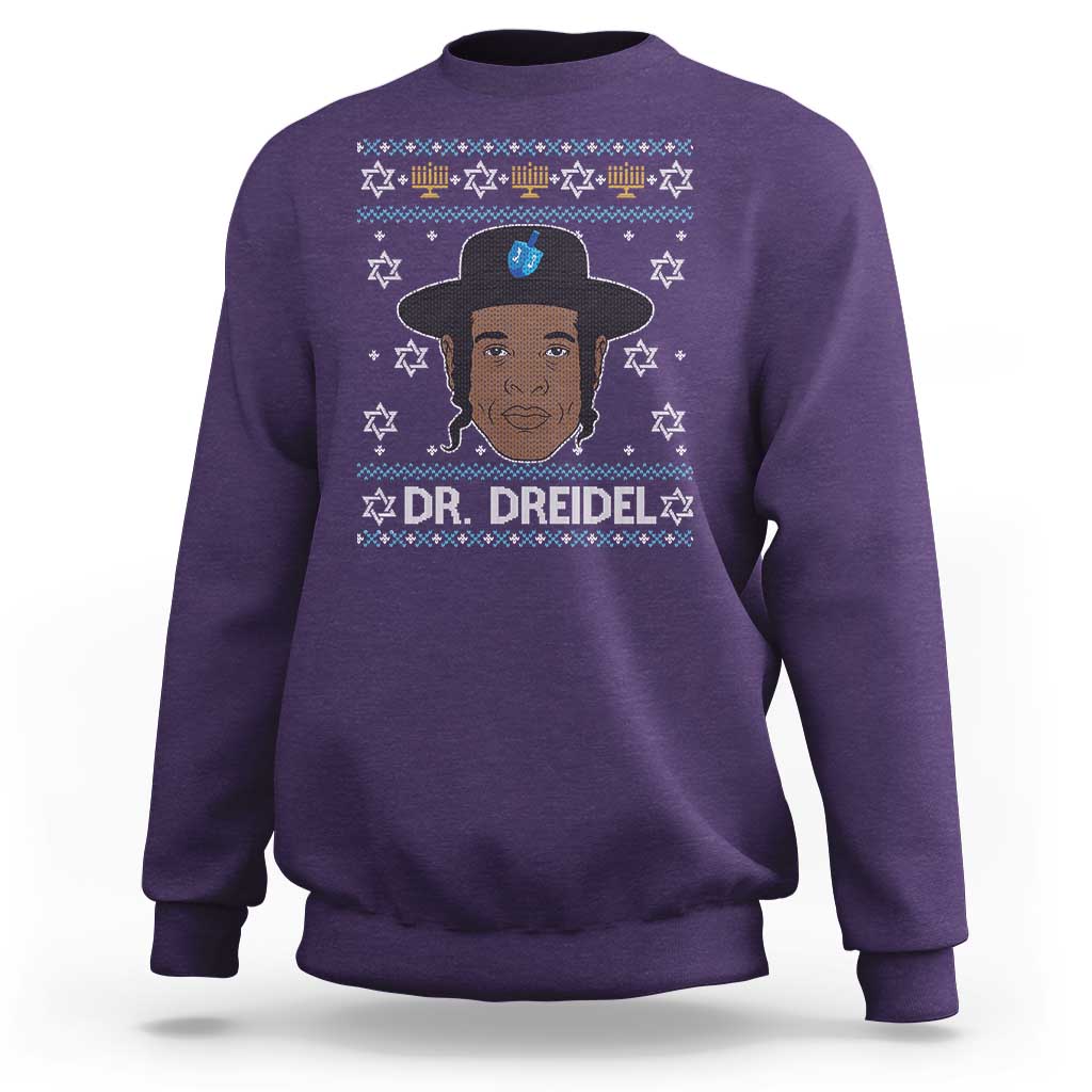 Funny Hanukkah Dreidel Sweatshirt Dr Dreidel Chanukah Rapper DJ - Wonder Print Shop