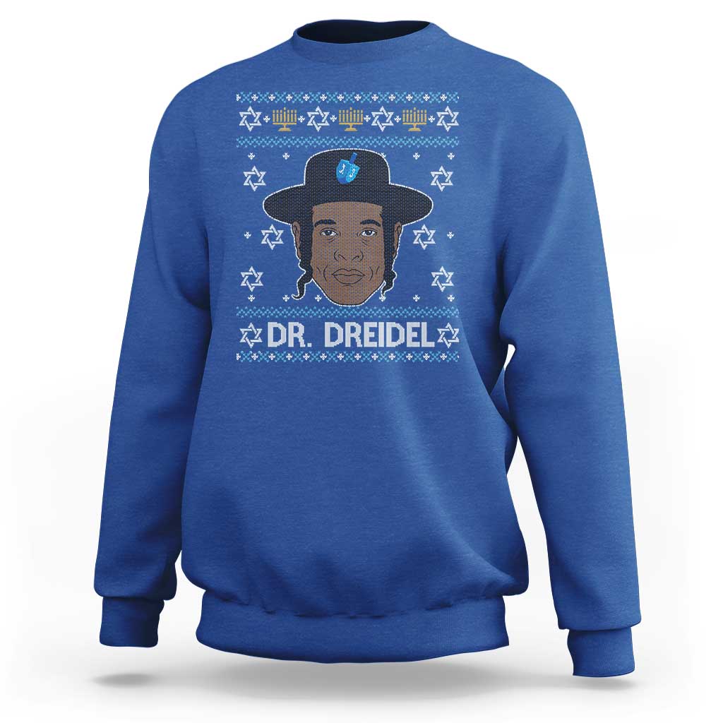 Funny Hanukkah Dreidel Sweatshirt Dr Dreidel Chanukah Rapper DJ - Wonder Print Shop