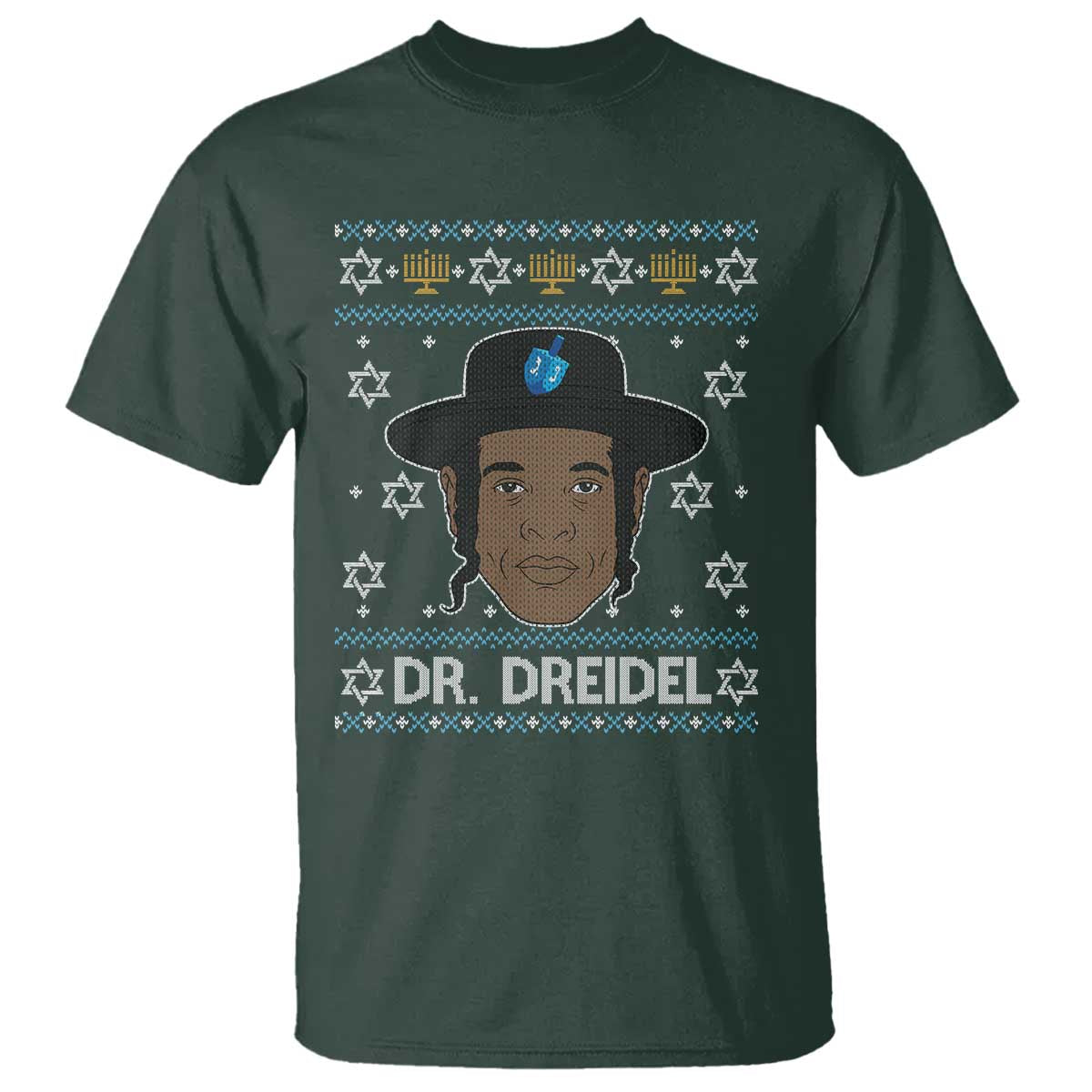 Funny Hanukkah Dreidel T Shirt Dr Dreidel Chanukah Rapper DJ - Wonder Print Shop