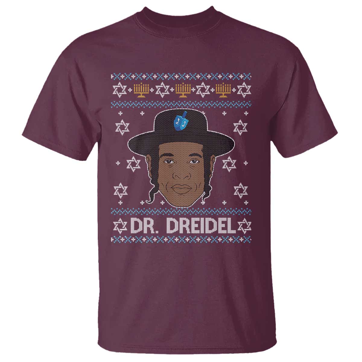 Funny Hanukkah Dreidel T Shirt Dr Dreidel Chanukah Rapper DJ - Wonder Print Shop