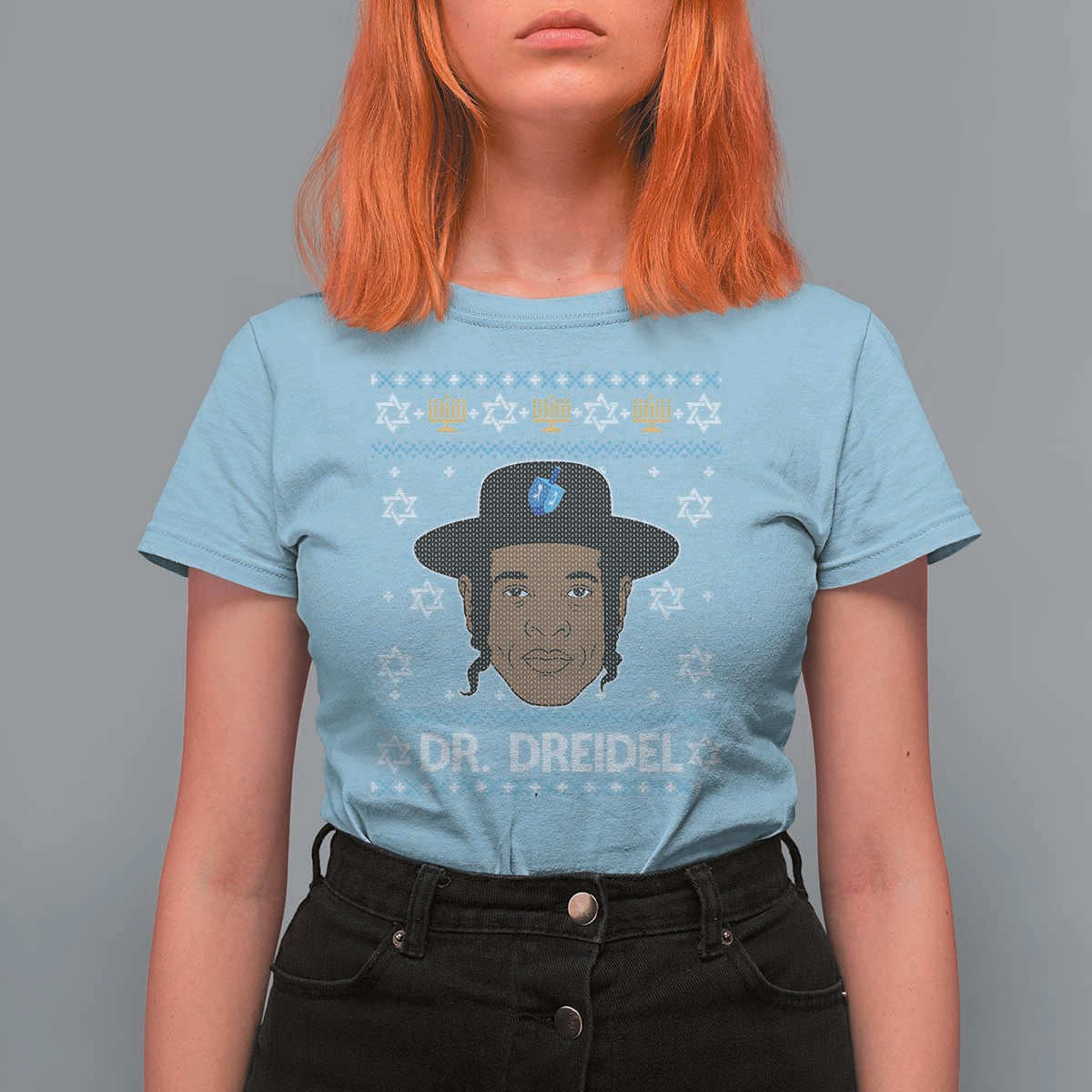 Funny Hanukkah Dreidel T Shirt For Women Dr Dreidel Chanukah Rapper DJ - Wonder Print Shop