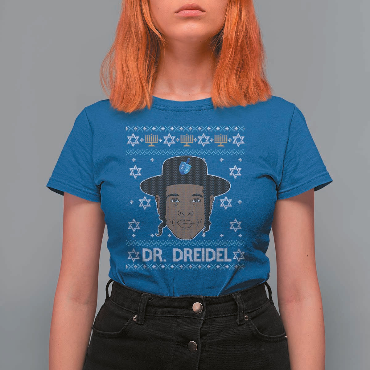 Funny Hanukkah Dreidel T Shirt For Women Dr Dreidel Chanukah Rapper DJ - Wonder Print Shop