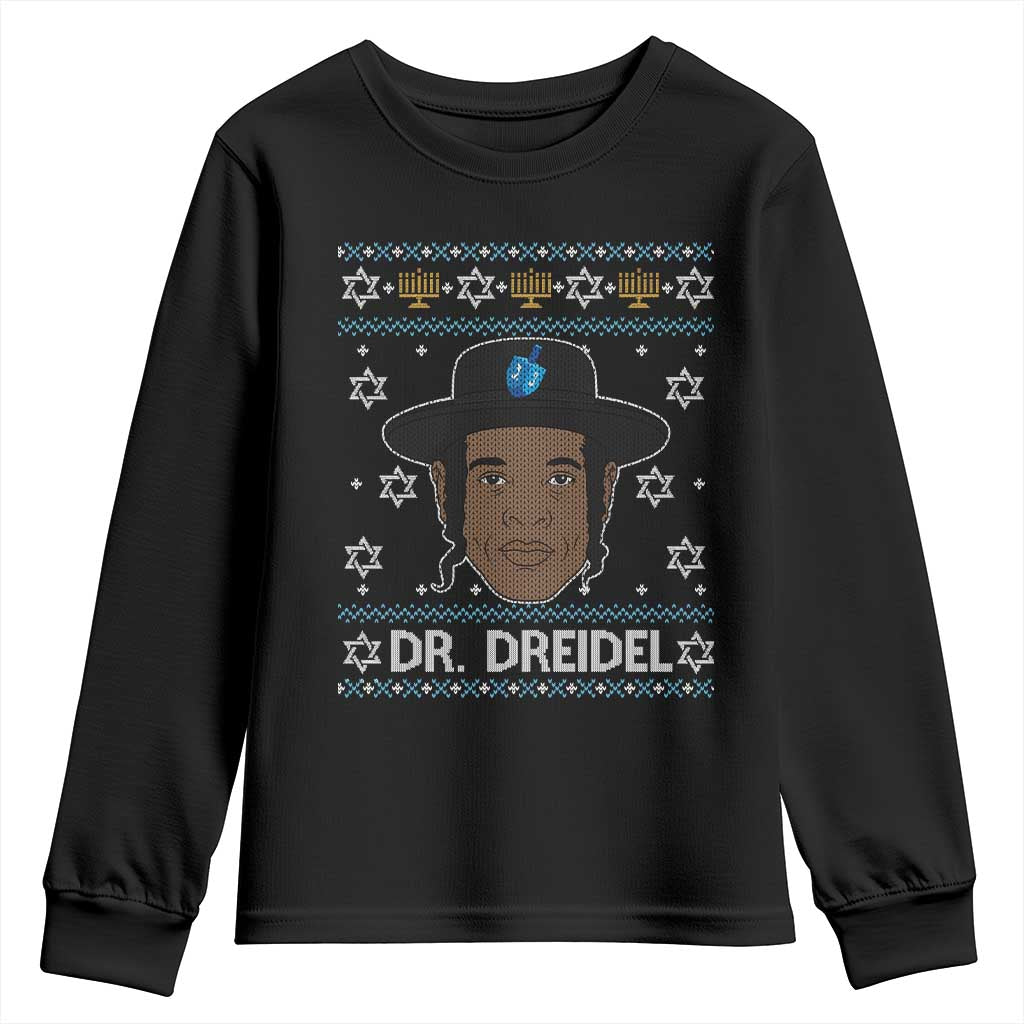 Funny Hanukkah Dreidel Youth Sweatshirt Dr Dreidel Chanukah Rapper DJ - Wonder Print Shop
