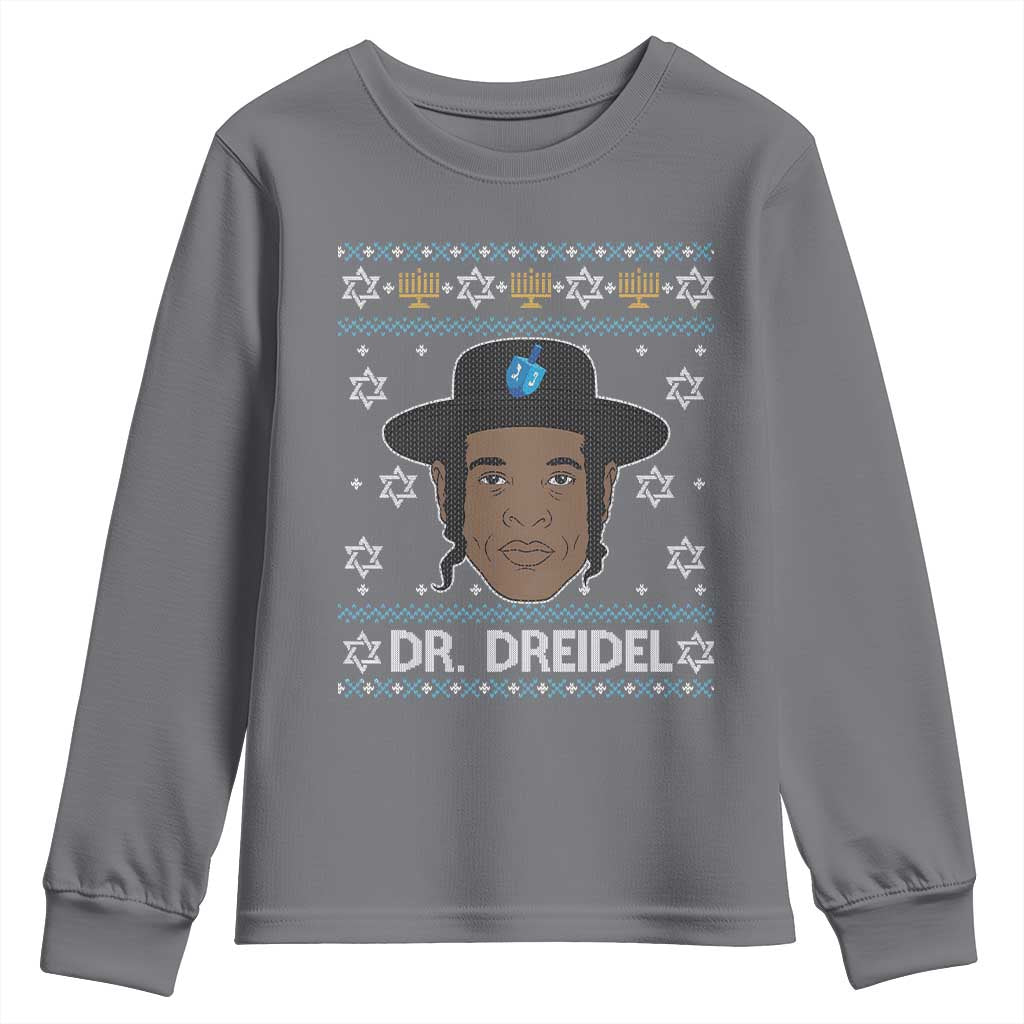 Funny Hanukkah Dreidel Youth Sweatshirt Dr Dreidel Chanukah Rapper DJ - Wonder Print Shop