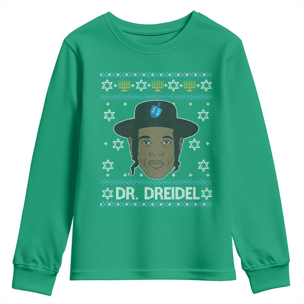 Funny Hanukkah Dreidel Youth Sweatshirt Dr Dreidel Chanukah Rapper DJ - Wonder Print Shop