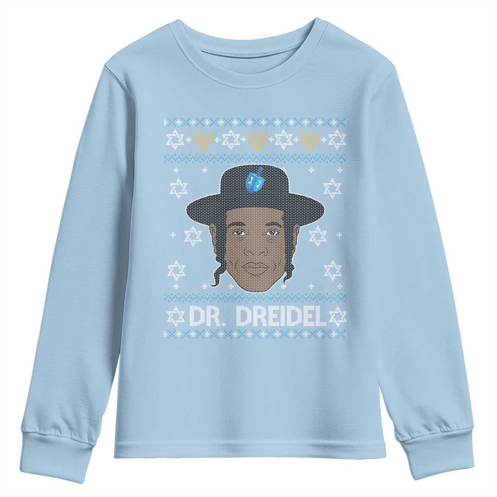 Funny Hanukkah Dreidel Youth Sweatshirt Dr Dreidel Chanukah Rapper DJ - Wonder Print Shop