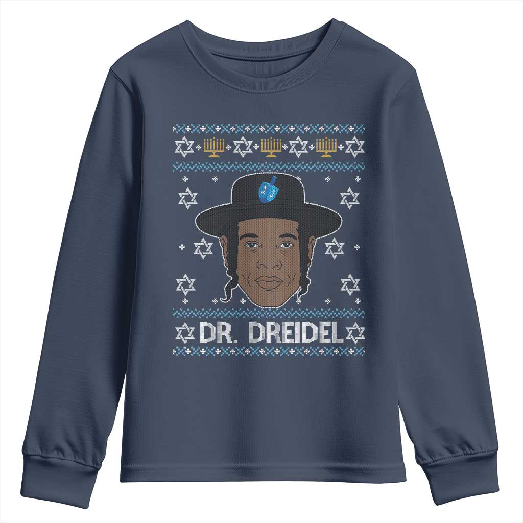 Funny Hanukkah Dreidel Youth Sweatshirt Dr Dreidel Chanukah Rapper DJ - Wonder Print Shop