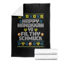 Happy Hanukkah Ya Fithy Schmuck Throw Blanket Funny Hanukkah Christmas Movie - Wonder Print Shop