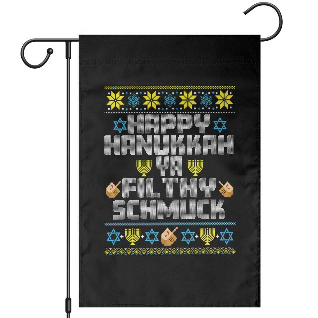 Happy Hanukkah Ya Fithy Schmuck Garden Flag Funny Hanukkah Christmas Movie - Wonder Print Shop