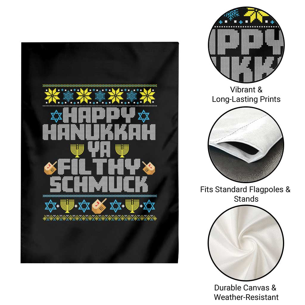 Happy Hanukkah Ya Fithy Schmuck Garden Flag Funny Hanukkah Christmas Movie - Wonder Print Shop
