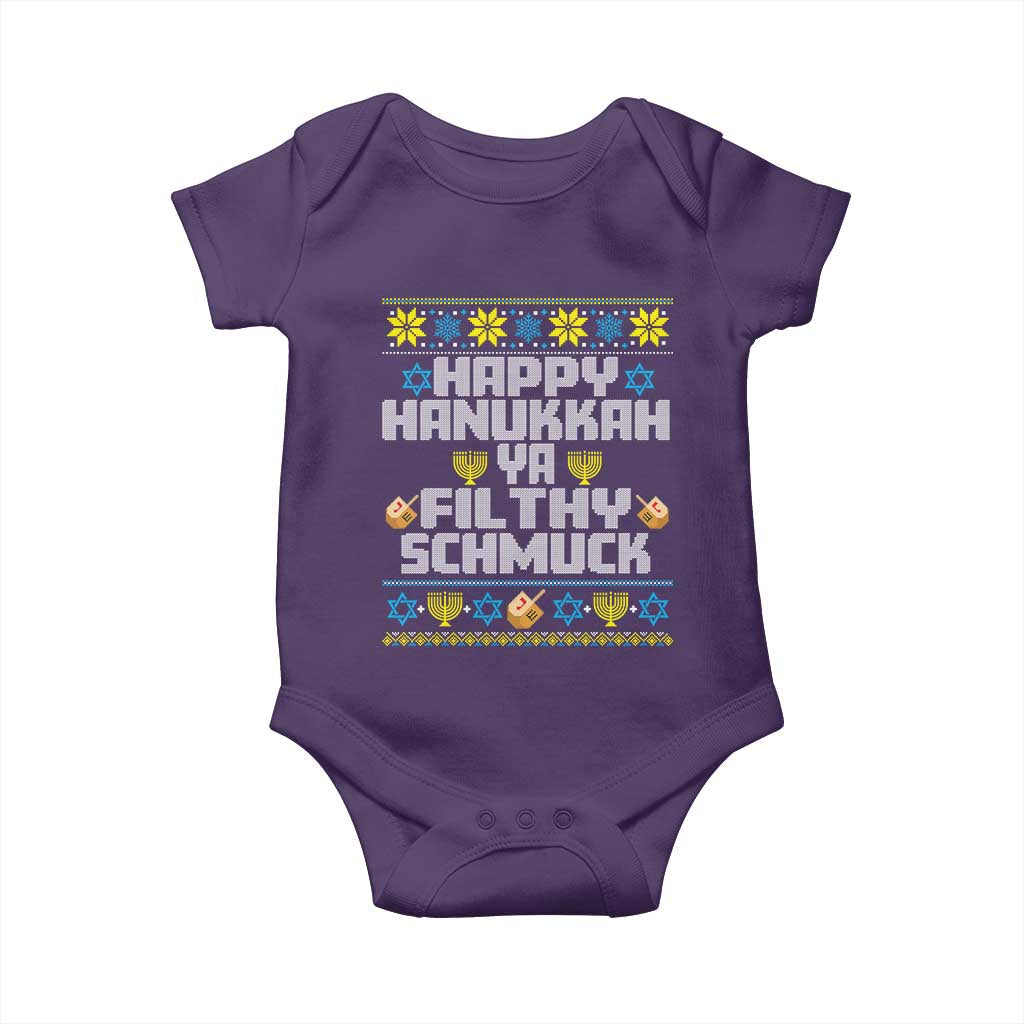 Happy Hanukkah Ya Fithy Schmuck Baby Onesie Funny Hanukkah Christmas Movie - Wonder Print Shop