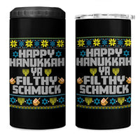 Happy Hanukkah Ya Fithy Schmuck 4 in 1 Can Cooler Tumbler Funny Hanukkah Christmas Movie - Wonder Print Shop