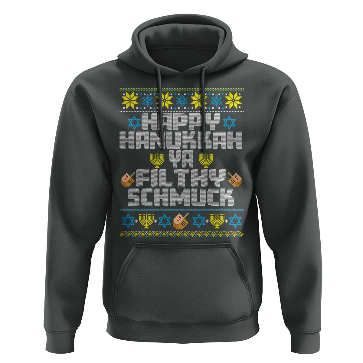 Happy Hanukkah Ya Fithy Schmuck Hoodie Funny Hanukkah Christmas Movie - Wonder Print Shop