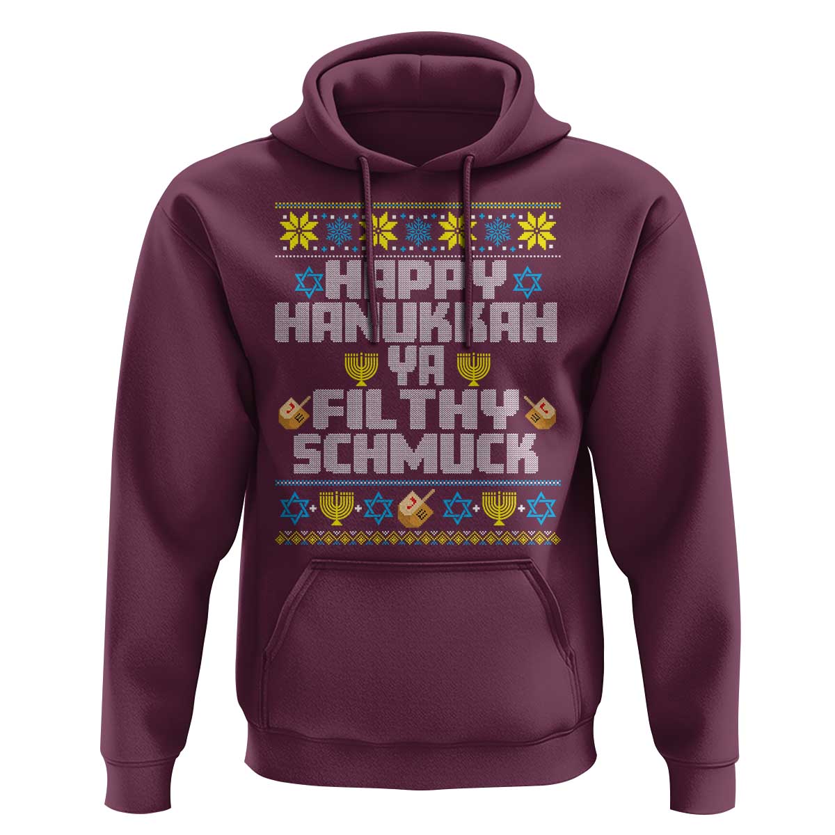 Happy Hanukkah Ya Fithy Schmuck Hoodie Funny Hanukkah Christmas Movie - Wonder Print Shop