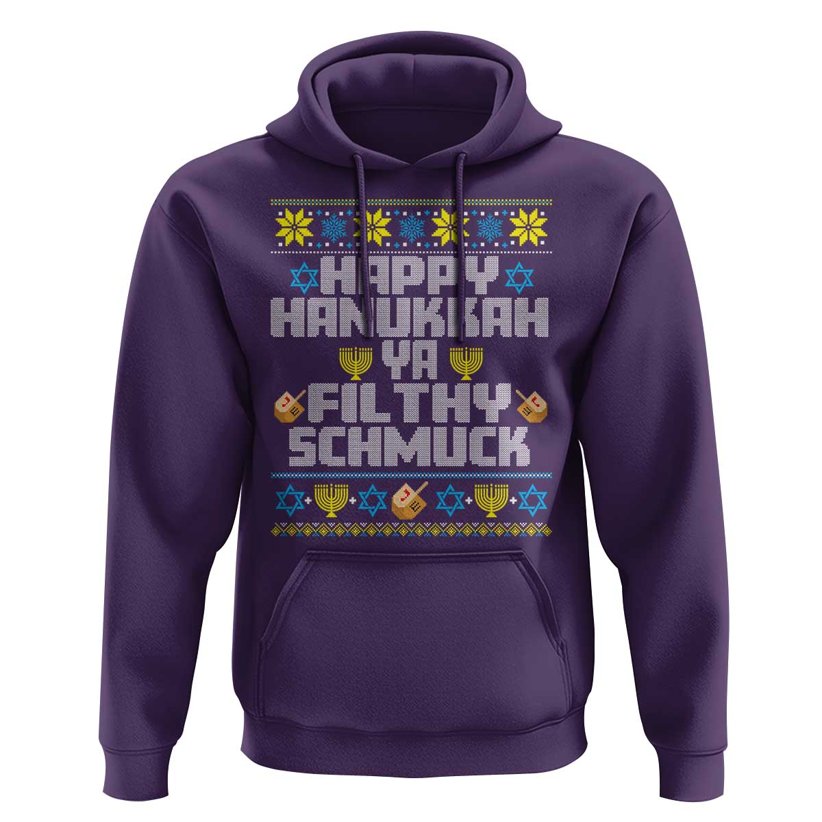 Happy Hanukkah Ya Fithy Schmuck Hoodie Funny Hanukkah Christmas Movie - Wonder Print Shop