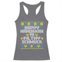 Happy Hanukkah Ya Fithy Schmuck Racerback Tank Top Funny Hanukkah Christmas Movie - Wonder Print Shop