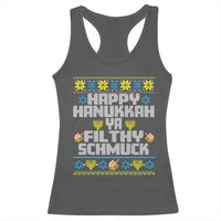 Happy Hanukkah Ya Fithy Schmuck Racerback Tank Top Funny Hanukkah Christmas Movie - Wonder Print Shop