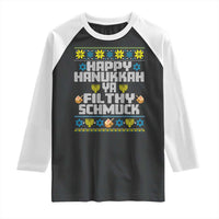 Happy Hanukkah Ya Fithy Schmuck Raglan Shirt Funny Hanukkah Christmas Movie - Wonder Print Shop